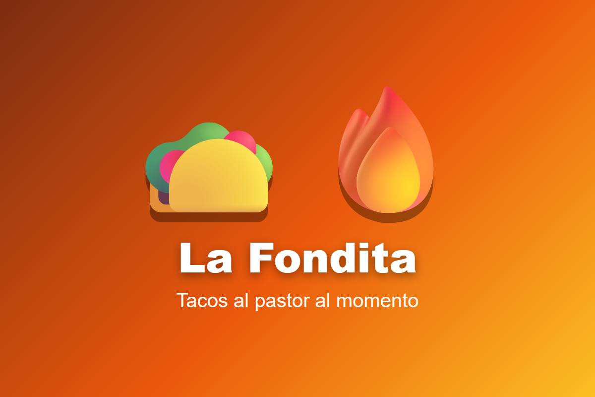 El mostrador de La Fondita con el trompo de pastor